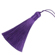 Curtain Tassel Tiebacks Set of 5 with Cord Loop, 8cm Polyester Silk for DIY Jewelry Sewing Decor (Deep Purple)
