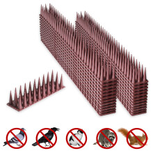 Bird Spikes 24 Pack Humane Anti Bird Spikes for Fences and Walls Outdoor Deterrent Brown Finish