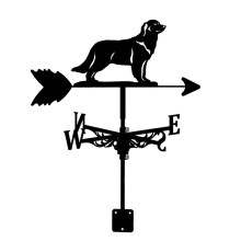 Stainless Steel Weather Vane Hound Outdoor Decorative Wind Direction Indicator with RustResistant Coating