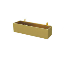 Hanging Railing Planter Box, Large Rustproof Metal Balcony Flower Pot with Tray, 60x20x13cm