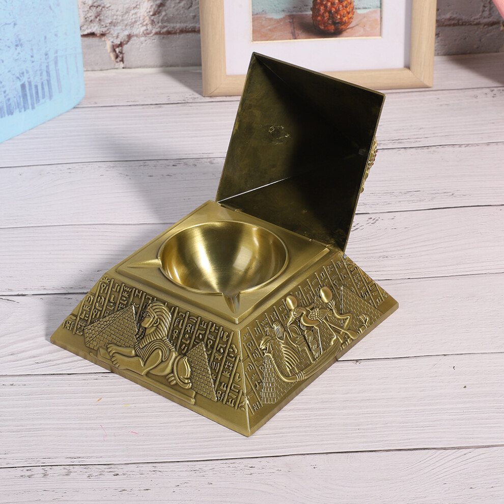Bronze Egyptian Pharaoh Pyramid Decor Ashtray For Smoking Gifts Metal