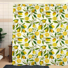 180 x 120 cm (Zitrone) Duschvorhang, wasserdicht, aus Polyester, schimmelresistent