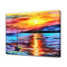 Auringonnousuvenemaalaukset kankaalle juliste Makuuhuoneen sisustus Urheilumaisema Toimistohuoneen sisustus Lahja, Kehystyyli, 16 x 24 tuumaa (40 x