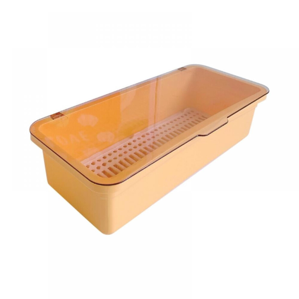 Simple makeup brush storage box with cover dust-proof portable desktop transparent storage bucket