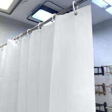 RnemiTe-amo Sonderangebot! 1,8 x 2 m großer, einfarbiger, dicker, wasserdichter Duschvorhang mit 12 Haken, ohne Löcher.