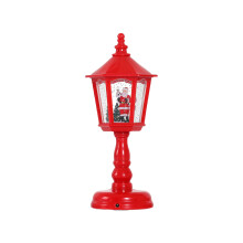 Deeceymbur Weihnachtstischlampe mit Musik, leuchtenden Ornamenten, Schneelicht, kleines Geschenk mit USB-Kabel, 5 ml Wasser zum Einspritzen, rot