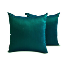 HomeCentric Decoratieve Sierkussenhoezen Pauwgroen 45 x 45 cm, Set van 2, Effen Zijde voor Bank, Slaapkamer, Hotels - Compatibel met Pauwgroen