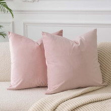 Cterwk Set van 2 comfortabele sierkussenhoezen, decoratieve vierkante, effen, dikke fluwelen, superzachte kussenhoezen voor bank, woonkamer en stoel,