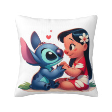 Sierkussenhoes met schattig Lilo & Stitch cartoonpatroon, superzachte kussensloop voor kinderen, zacht en comfortabel, 18x18 inch (dubbelzijdig)
