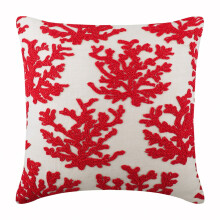Kussenslopen 18x18 inch rood, katoenen kussenhoezen voor de bank, handgemaakte sierkussens, strand en zeedieren - rode koralen
