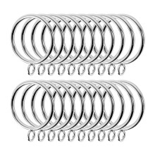 20 Pieces Silver Metal Curtain Ring On Rod For Hooks Curtain Clips Hanging Ring Curtain Decorative Accessories 38mm Inner Diameter