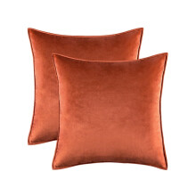 Cterwk Set van 2 zachte fluwelen sierkussenhoezen met rits, decoratieve effen vierkante kussenhoezen voor slaapkamer, auto, bank, fauteuil, 20x20 inch
