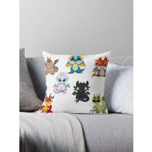 Een NIEUWE drakenset, met personages uit How to Train Your Dragon, schattige babydraakjes kussenhoezen geschikt voor een kusseninzet van 20x20 inch.