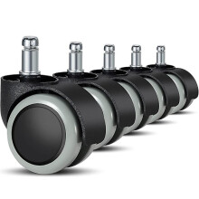 Mordely 5er-Pack Bürostuhlrollen 11 mm / 22 mm Ersatzrollen für harte Böden für Gaming-Stühle, Drehstühle, Paar
