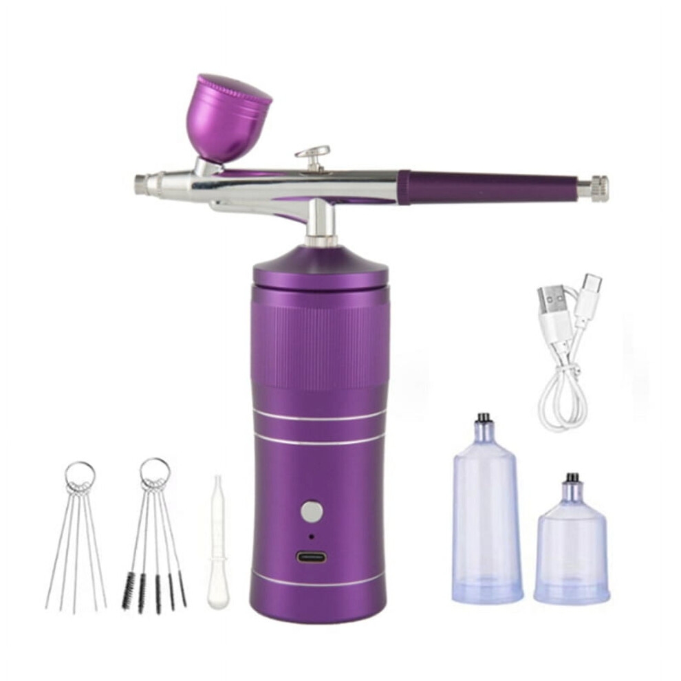 Airbrush Kit Compressor Airbrush for Handheld Rechargeable Nail Airbrush Machine for Painting Model Makeup Cake Decor B