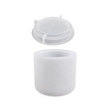 Conjunto de moldes de silicone WINDLAND para potes de armazenamento com tampa, porta-velas e outros materiais para artesanato em resina, cimento,