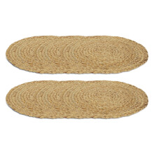 12Pcs 14" Round Woven Placemats, Heat Resistant & Wipeable, Braided Table Mats for Dining Table, Home Decor