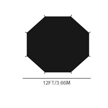 Loyerfyivos Trampoline Shade Cover 12ft, Anti-UV Waterproof Sun Shade for Outdoor Trampoline, Compatible with 12FT 8-Pole Trampolines - Without Poles
