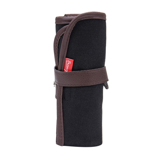 Rollbares Federmäppchen aus Canvas, Schwarz