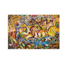 Jackson Pollockin abstrakti taide canvas-juliste 16x24 tuumaa - seinälle painettu juliste, sisustustaulu, lahja, yhteensopiva modernin sisustuksen
