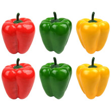 6 Stück Mini-Kunstpaprika, künstliches Gemüse zur Dekoration, künstliche Paprika-Hausdekoration