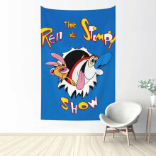 Ren og Stimpy Show Anima gobelin plakat soveværelse værelse dekoreret vægophæng til teenage drenge sovesal stue