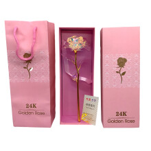Vergoldete künstliche Rose – handgefertigt, farbecht, langer Stiel. Geschenk für Freundin, Ehefrau, Mutter, Valentinstag, Muttertag, Geburtstag.