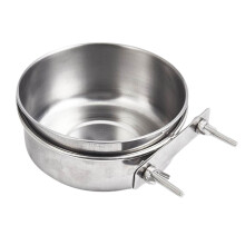 Jacenvly Ästhetischer Edelstahl-Vogelfutterspender, geeignet für Vögel, die nagen, mit Futter- und Wassernapf – Dekoration für Zuhause und