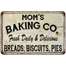 Decoratief bord van Mom's Baking Co. voor bakkerijen, rustieke decoraties, accessoires voor moeders in boerderijstijl, keukendecoratie, taarten,