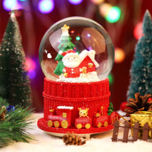 Weihnachtsspieluhr, Weihnachtsgeschenke, Kristallkugel in Spieluhrform, Weihnachtsspielzeug, mit bunten Lichtern und Musik, Kindergeschenke (120 ml)