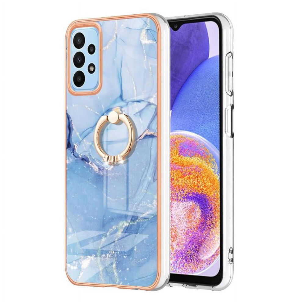 Case For Compatible With Samsung Galaxy A52 5G/4G Bumper Marble Shockproof Tpu Silicone 360 Rotatable Ring 9395123942209