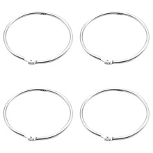 Curtain Rings 50mm, Round Metal Clips for Curtains & Rods, Silver (4PCS) - Compatible with Shower Curtains