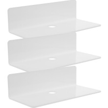 Wandmontierte, schwebende Regale, 3er-Set, transparente Wandregale, weiße Acryl-Aufbewahrungsständer