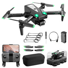 WJSXC Drone με διπλή κάμερα FPV HD 1080P Τηλεχειριστήριο Παιχνίδια Δώρα για αγόρια και