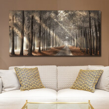 Cuadro grande de arte mural con paisaje otoñal, impresión en lienzo, panorama de bosque en vibrantes colores cálidos, pintura sin marco, 31,4 x
