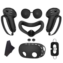 Silikonový kryt jixopn Sada rukojetí pro ovladače VR Shell Ochranný kryt Kryt obličeje Kryt objektivu pro Meta Quest3S VR Headset