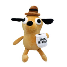 Deze knuffelhond van This Is Fine (20 cm) - Compatibel met This Is Fine, grappig cadeau voor kerst, verjaardag of feestje - Knuffeldier van Wuxinga