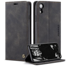 Flipové puzdro kompatibilné s iPhone Xr, flipová kniha, magnetické zatváranie, nárazuvzdorné puzdro, slot na kartu, stojan, vintage