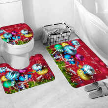 Daiosportswear Waterdichte Badkamerset 4-delig met Antislipmatten, Toiletbrilhoes en Douchegordijn - Geschikt voor Standaardmaten