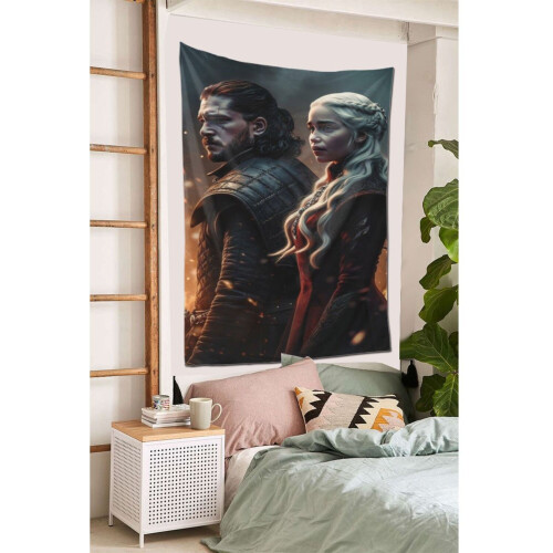 Jon Snow Tapestry Μεγάλο Banner Κρεμαστό Τοίχο Ταπισερί Αισθητική Αφίσα Καλλιτεχνικό Φόντο 2