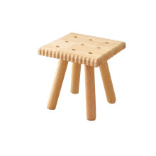 Wooden Foot Stool Small Ottoman with Sturdy Wood Legs and NonSlip Pads for Living Room or Entryway
