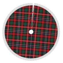 Weihnachtskarierte Weihnachtsbaumdecke, 122 cm (48 Zoll), Winterliche Weihnachtsbaummatte, Weihnachtsbaumdecke für rustikale Weihnachtsdekorationen