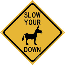 Rustig aan! Grappig metalen verkeersbord van 12 x 12 inch (30 x 30 cm) voor bestuurders en automobilisten. Bescherm de buurt, kinderen en