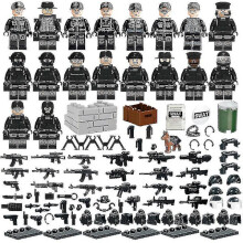 MOC-Set mit 18 Minifiguren, Militärserie, Schurken-Minifiguren, Bausteinspielzeug