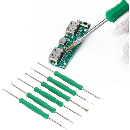 6 Pcs Double Sided Soldering Assist Tools Set with Hardened Tips for Precision Electronic 1