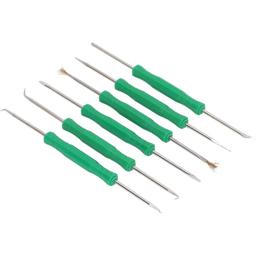 6 Pcs Double Sided Soldering Assist Tools Set with Hardened Tips for Precision Electronic 2