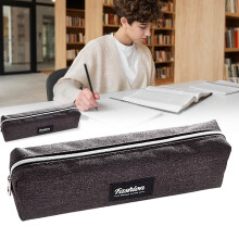 WinysinSimple Canvas Color Solid Pen Bag. Penar mic pentru studenți, geantă de machiaj, geantă de papetărie, potrivită pentru școlile
