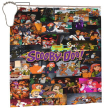 Cortina de ducha de dibujos animados de Scooby Doo de 72" x 72", decoración de baño de anime con 12 ganchos, tela de poliéster impermeable y