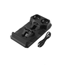 Emoshayoga Controller Oplaadstation, 4-in-1 Snellaadstation met Standaard en Laadstatusindicator voor PS Move/PS4-controller