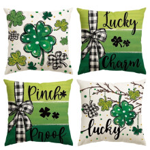 Sm: )e Lucky Charm Shamrock St. Patrick's Day kussenhoezenset van 4, 18x18 inch